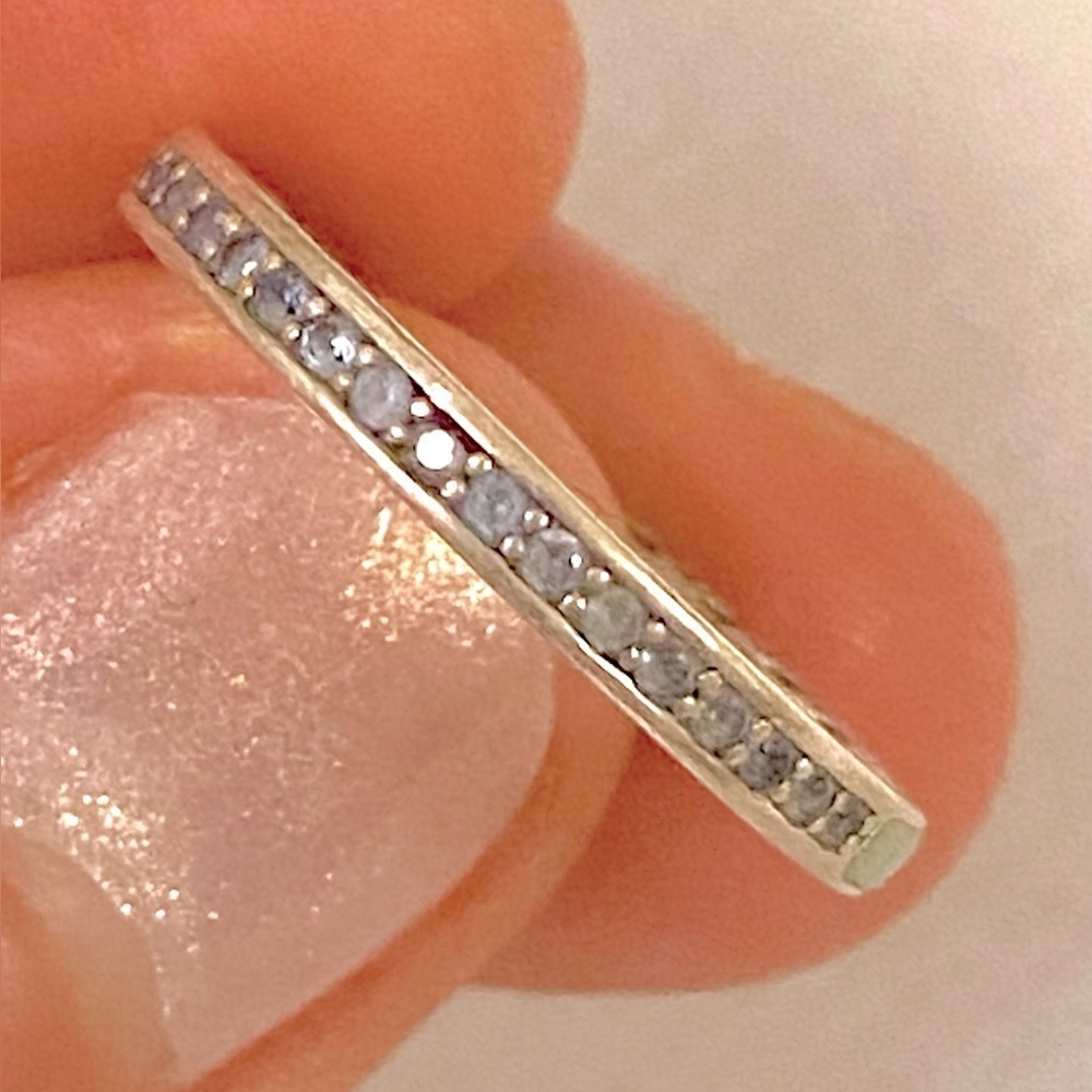 🌸Elegant Pandora Silver Band ring with Clear Stones 🌸
